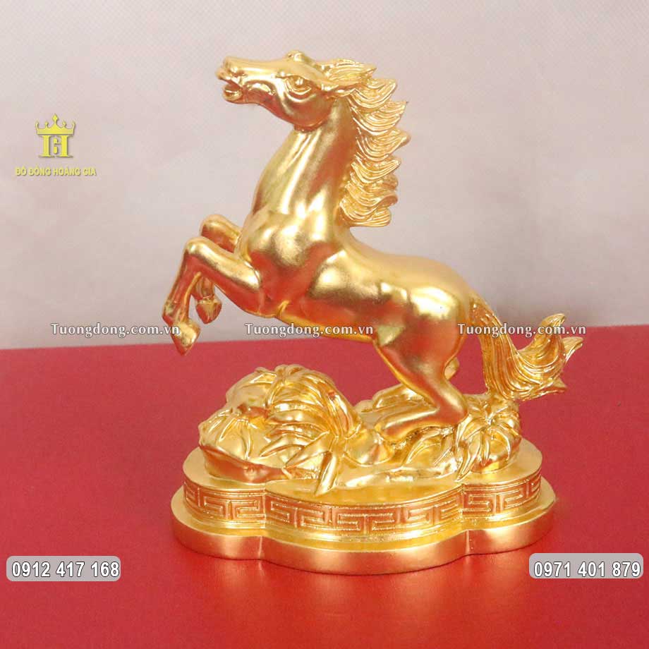 Tượng Đồng Ngựa Phong Thủy Dát Vàng 9999